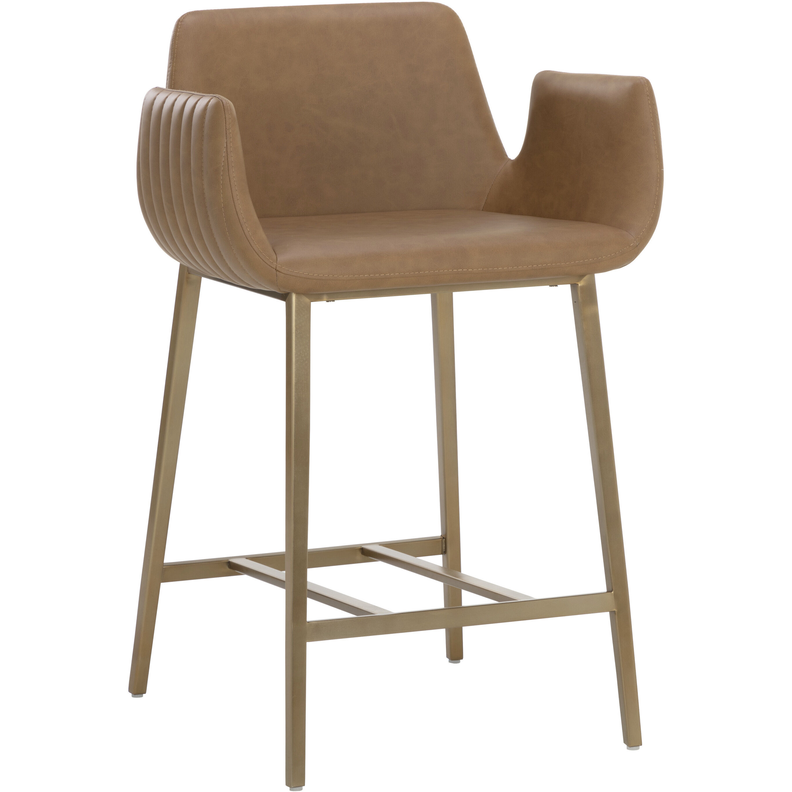 Lucano 36.5 inch Milliken Cognac Counter Stool